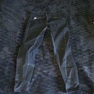 Black Women's Stretch Jeggings with Knee Panels